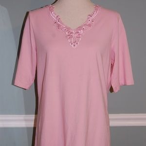 Susan Graver Tunic Top Light Pink Medium EUC